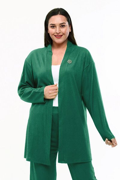 Laden Plus Size Women's Summer and Spring Wrapped Fabric Trousers Cardigan Mother's Double Set