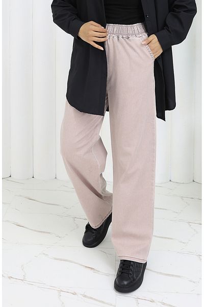 sefamerve Blugi cu talie elastică 9633-03 Pulbere