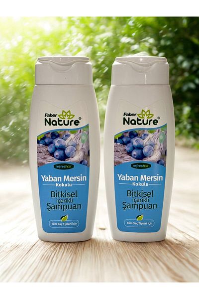 Faber Nature Refresh Hair Blueberry - Herbal Based Hair Shampoo 400 Ml*2 Set