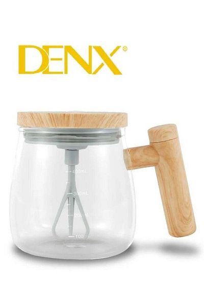 Denx Elegant Self Stirring Glass Cup With Electric Blender With A Capacity Of 400 ml-DX2014