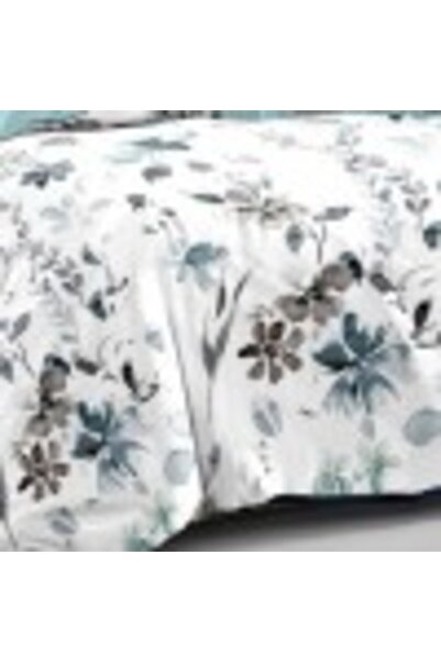 Pucioasa Lenjerie Pat Dublu Model Floral Bleu-gri