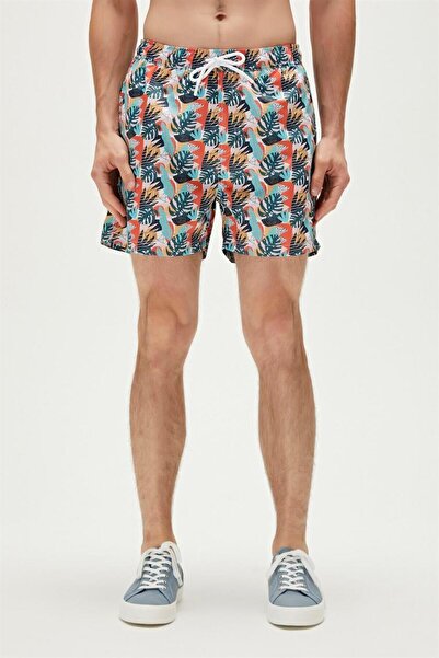 Bad Bear 23.01.09.007-C108 Monstera Men's Swim Shorts White