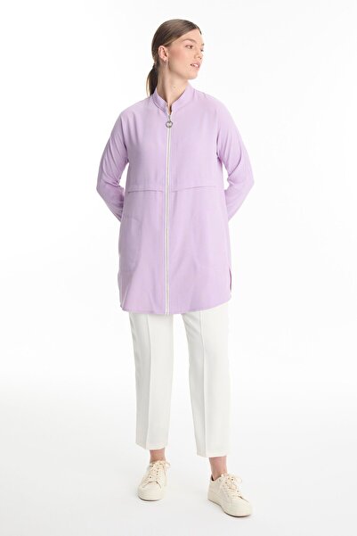 Zühre Zippered Collar Lavender Jacket C-0130