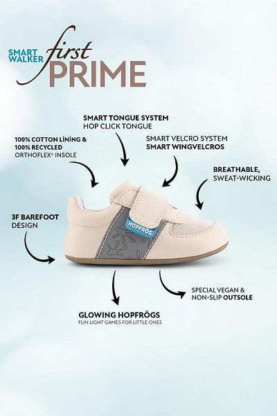 HOPFRÖG Smart Walker First Prime Beige Barefoot First Step Baby Shoes - Cool