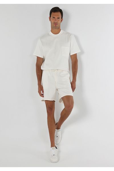 Colin's High Waist White Men's Shorts - Chino Fit