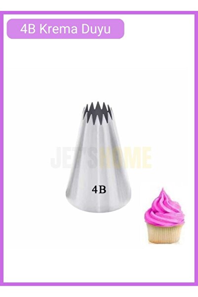 Jet's Home 4B Yıldız Krema Duyu Cupcake Ekler ve Tart Süsleme Ucu Büyük Pasla...