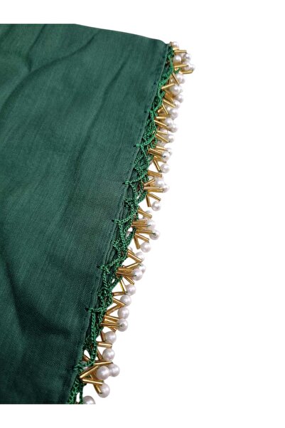BENLİ Inci Boncuklu Gold El Oyalı Eşarp Yazma 100x100cm