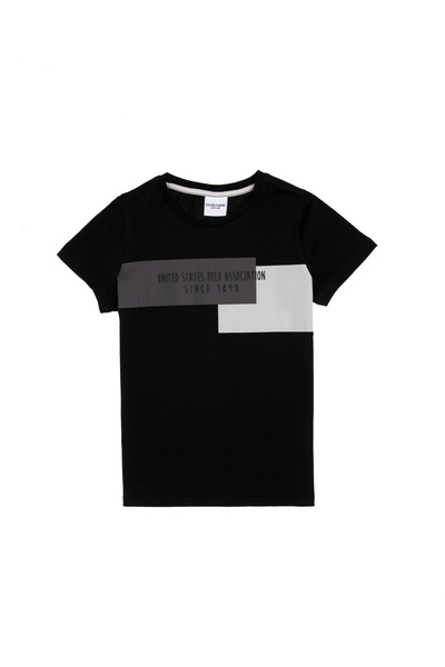 U.S. Polo Assn. Tricou negru pentru băiat 50299946-VR046