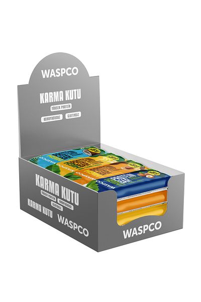 Wasp قالب بروتين عالي 50 جرام علبة مختلطة 12 قطعة (4 أنواع)