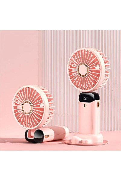 aetcr Mini El Fanı 5 Kademeli Dijital Led Göstergeli Boyun Askılı Mini Klima Vantilatör