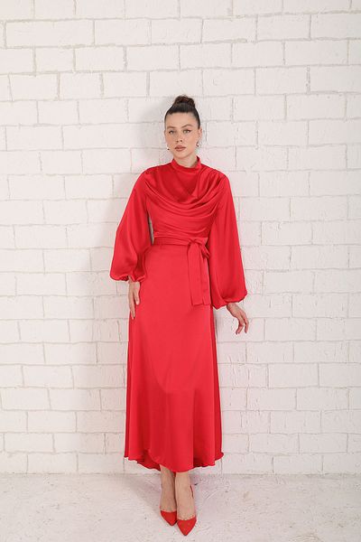 Melike Tatar Satin Dress 6-5035