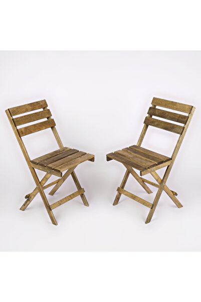 WOODENSA Ahşap Bahçe Sandalyesi,Balkon Mutfak Sandalyesi Katlanır Sandalye 2'...