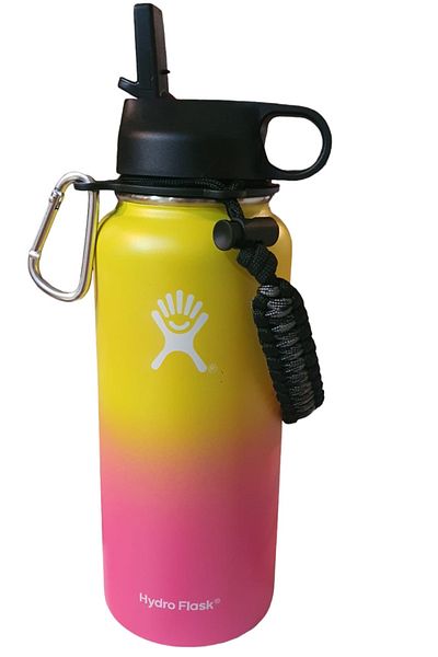 Hydro Flask Vacuum Insulated Stainless Steel Water Bottle With Lid, Grip System And Straw