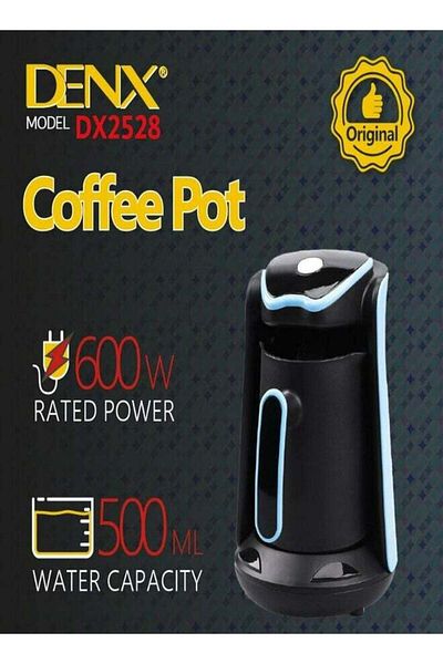Denx ماكينة صنع القهوة التركية سعة 500 مل وقوة 600 واط - أزرق
