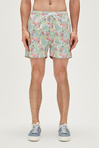 Bad Bear 23.01.09.006-C04 Parrot Men's Swim Shorts White