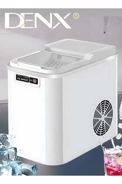 Denx صانعة ثلج ذكية | DX2044، ماكينة ثلج ذكية سعة 2.2 لتر، 120 واط، مع 9 مكعبات ثلج