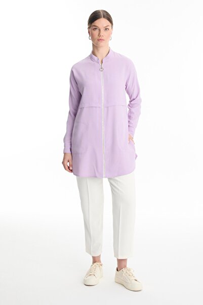 Zühre Zippered Collar Lavender Jacket C-0130