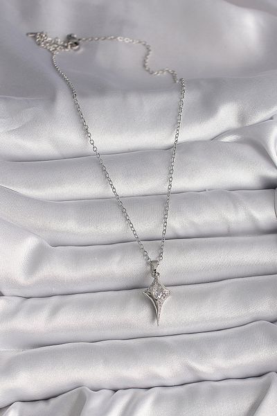 Skygo 316L Steel Silver Color Chain Zircon Stone North Star Model Women's Necklace - Tj-Bko9714