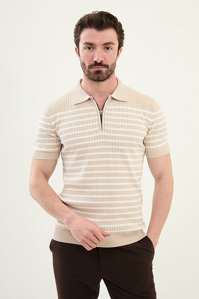 Mcr Knitwear POLO ZIPPERED COLLAR