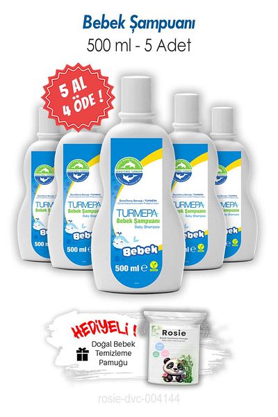Turmepa Buy 5 Pay 4 Baby Shampoo 500 ml and Rosie Cotton Gift