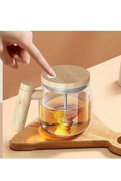 Denx Elegant Self Stirring Glass Cup With Electric Blender With A Capacity Of 400 ml-DX2014