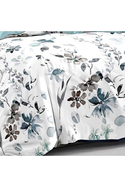 Pucioasa Lenjerie Pat Dublu Model Floral Bleu-gri