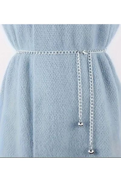 Mihra Aksesuar Chain Belt 120 cm Tip Double Ball Evening Dress Dress Gatherebelt
