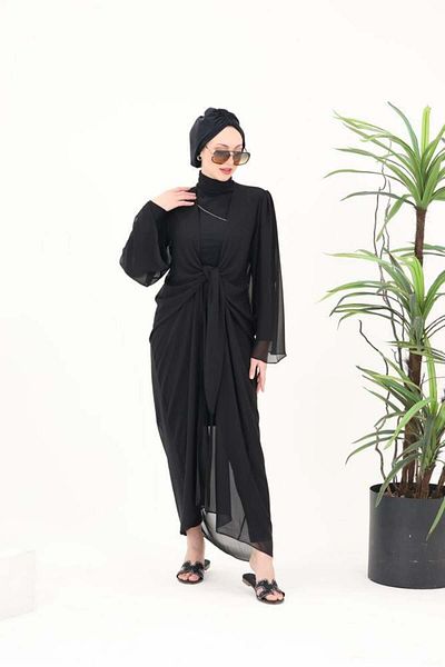 NS Tasarım Tesettür Mayo Laura Black Pareo