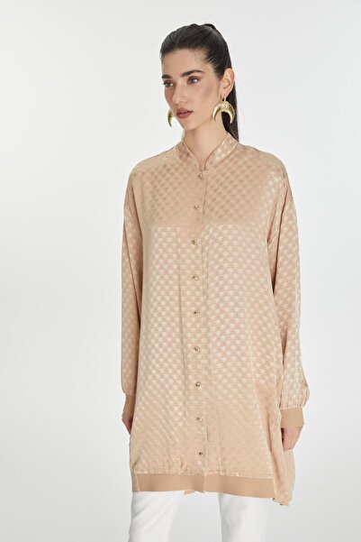 Zühre Μπουφάν Jacquard Judge Collar Beige C-0134