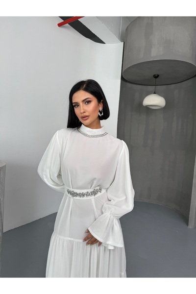 QARA Stone Chiffon Dress