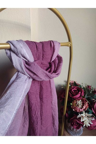 JAWEL ŞAL Jawel Double Color Plum-Grey Comfort Shawl