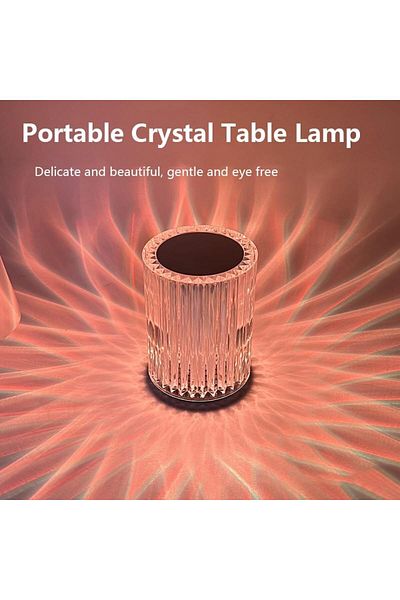 1st Acrylic Diamond Design Touch LED Table Lamp with USB Charging Port