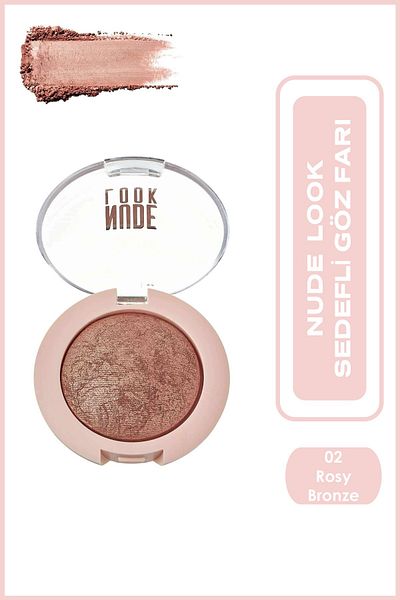 Golden Rose Nude Look Pearl Baked Eyeshadow No: 02 Rosy Bronze - Single Pearlescent Eyeshadow