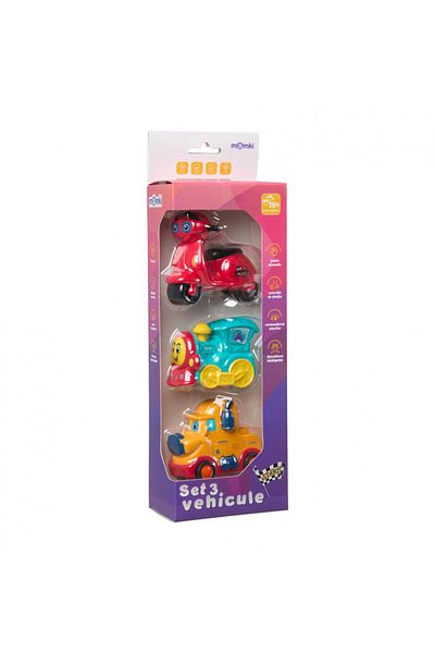 MomKi Set Of 3 Inertia-driven Vehicles