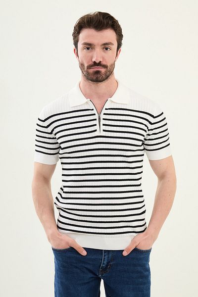 Mcr Knitwear POLO ZIPPERED COLLAR