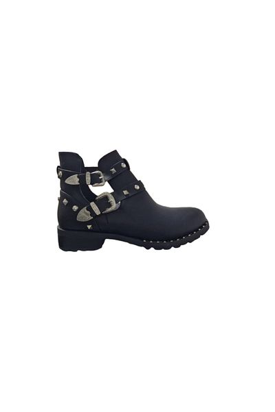 OEM Casual ankle boots with heels for women, eco-leather, spring summer season, Velsping Black