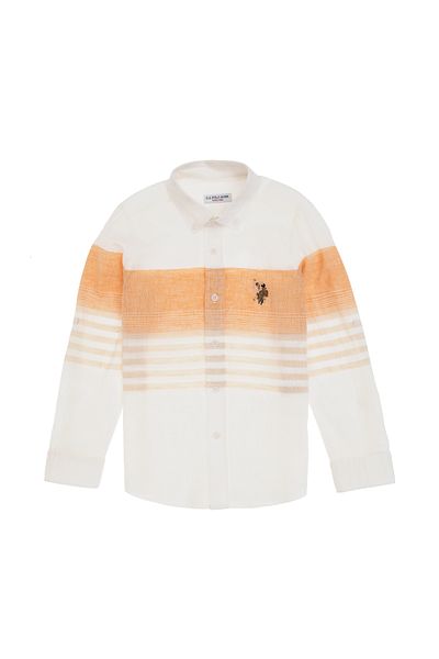 U.S. Polo Assn. Boy's Orange Long Sleeve Shirt 50300394-Vr202