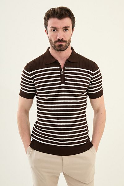 Mcr Knitwear POLO ZIPPERED COLLAR