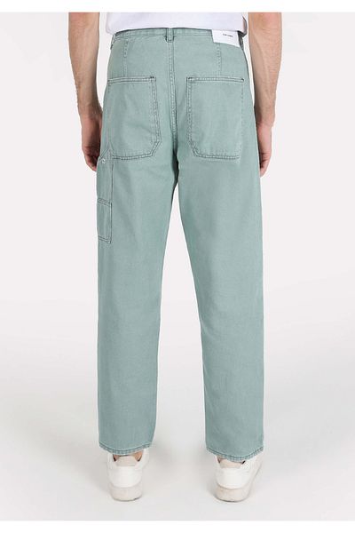 Colin's Worker Fit Mid Waist Straight Leg Men's Green Jean Trousers