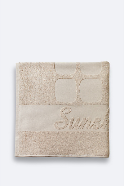 Avva Erkek Bej Desenli %100 Pamuk Plaj Havlusu A41Y8204