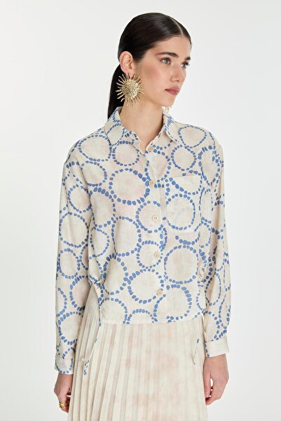 Zühre Πουκάμισο Indigo με μοτίβο τσέπης G-0081