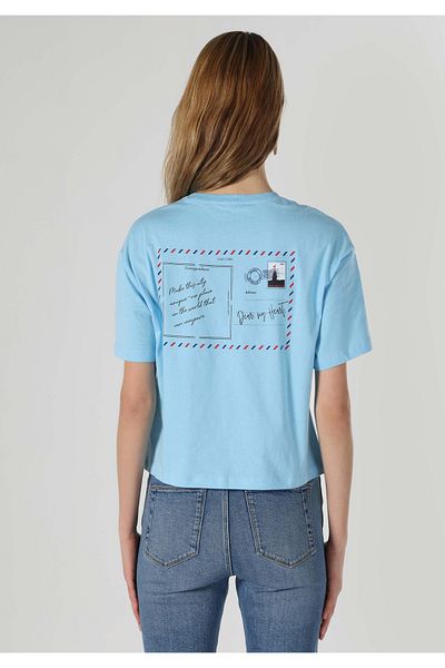 Colin's Tricou albastru de damă - mâneci