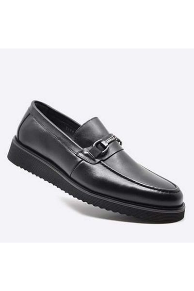 Fosco Genuine Leather Casual Men's Shoes 3186 46 Black