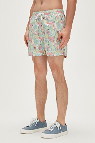 Bad Bear 23.01.09.006-C04 Parrot Men's Swim Shorts White