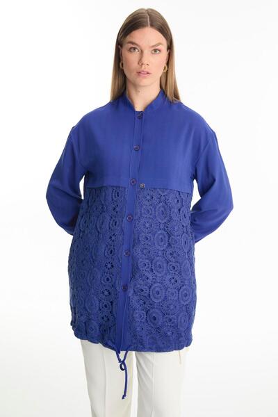 Zühre Βιολετί μπουφάν με κορδόνι που κλείνει με κουμπί C-0094