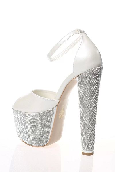 PayBuy Women's Fashion Chic Fuchsia Satin Heel Poly Stone High Heel Heels Wedding Engagement Night Evening Dress Shoes