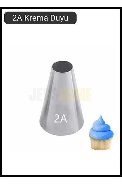 Jet's Home 2A Round Pattern Cream Sense Large Size Pastry Sense Stainless Steel Cream Bag Tip 2.4X1.2X3.8Cm