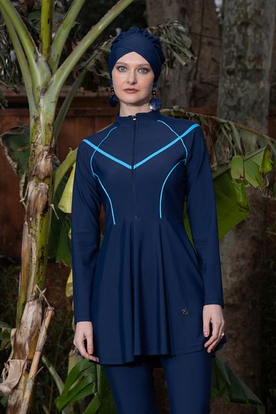 InStyle Dark Navy Blue 6016 Model Hijab Swimsuit