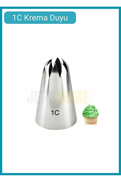 Jet's Home 1C Yıldız Krema Duyu Cupcake Pasta Cheesecake Süsleme Ucu Büyük Pa...
