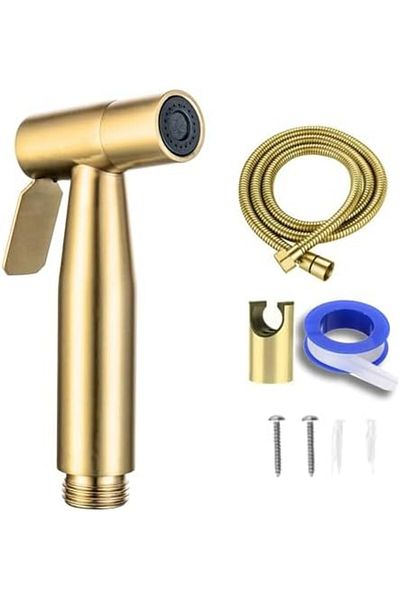 Generic JUNARIS Handheld Bidet Sprayer for Toilet | Shattaf Set 304 Grade Stainless Steel Bathroom Jet Spray